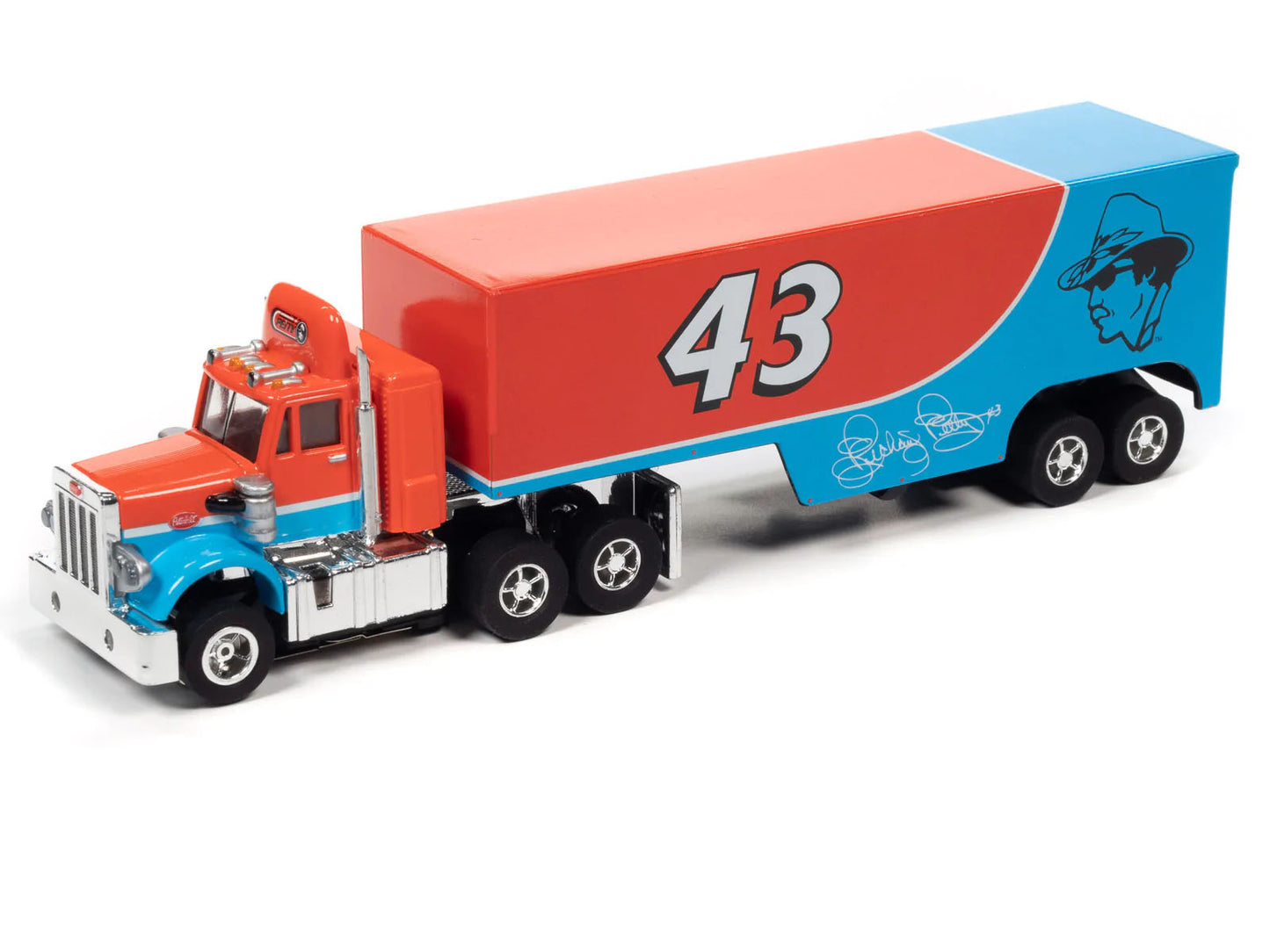 Auto World Richard Petty Dodge Charger Peterbilt 359 Rig Truck Trailer Ho Slot Car - PowerHobby