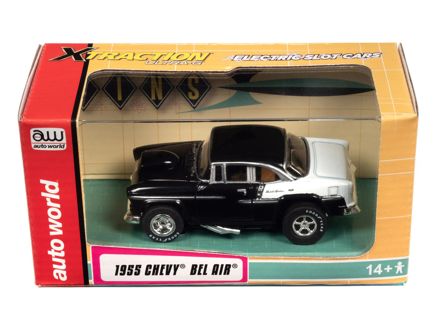 Auto World 1955 Chevy Bel Air Black 55' Exclusive HO slot car Limited Edition - PowerHobby
