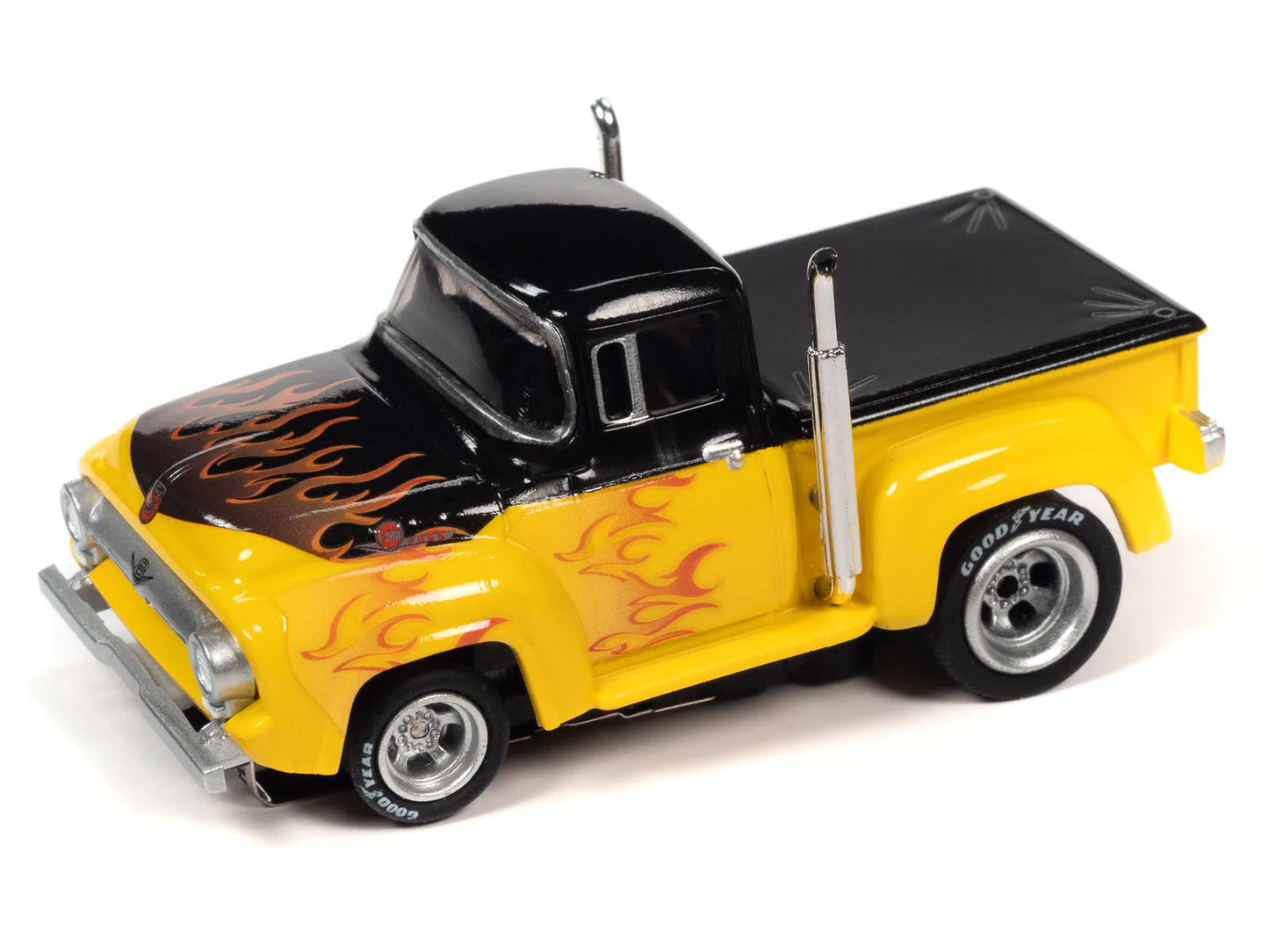 Auto World Ford F-100 Pickup Flames Exclusive 4Gear HO slot car Limited Edition - PowerHobby