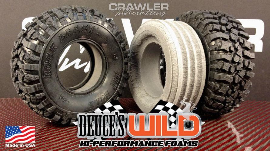 Crawler Innoations Deuce's Wild Single Stage 1.9" Pitbull Rock Beast Foam Pair - PowerHobby