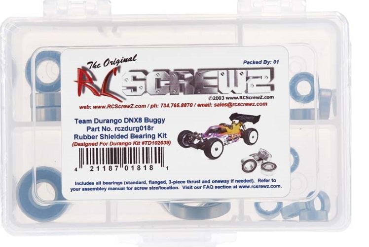 RC Screwz DURG018R Rubber Shielded Bearing Kit Durango DNX8 - PowerHobby