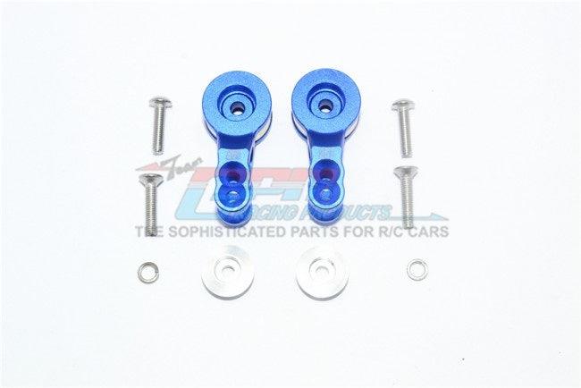 GPM ALUMINUM 25T SERVO HORN W BUILT-IN SPRING TRAXXAS REVO / SUMMIT / X0-1 BLUE - PowerHobby