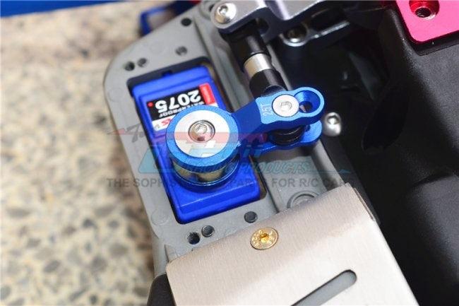 GPM ALUMINUM 25T SERVO HORN W BUILT-IN SPRING TRAXXAS REVO / SUMMIT / X0-1 BLUE - PowerHobby