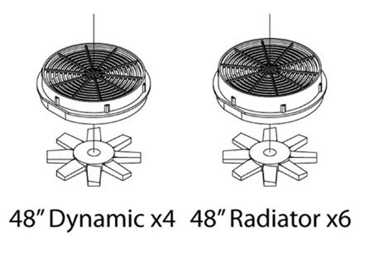 Athearn ATH11693 HO Scale Fans Set 48" Late (3) - PowerHobby