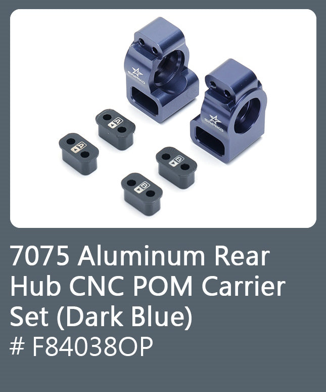 Powerhobby Sparko F8 F84038OP 7075 Aluminum Rear Hub CNC POM Carrier Set Blue - PowerHobby