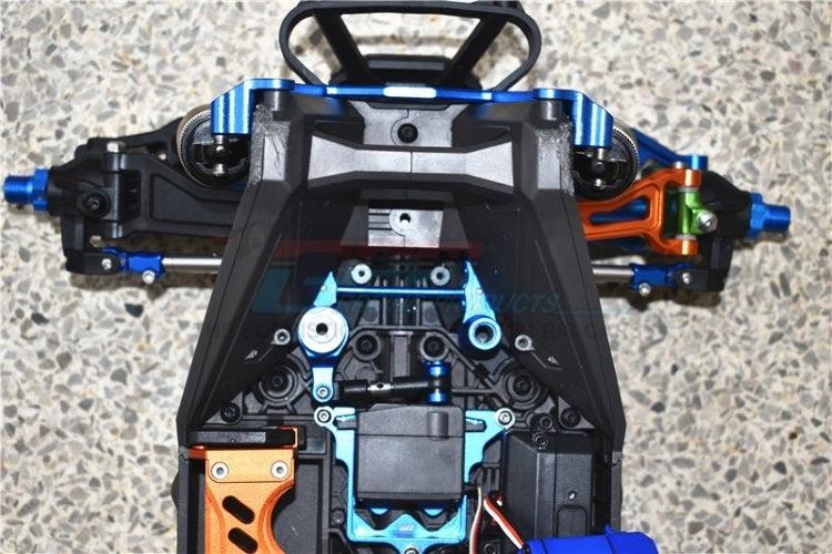 GPM Aluminum Stainless Steel Adjustable Front Steering Tie Rod Blue TRA Maxx - PowerHobby