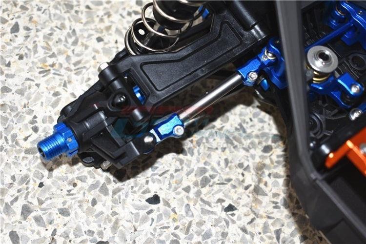 GPM Aluminum Stainless Steel Adjustable Front Steering Tie Rod Blue TRA Maxx - PowerHobby