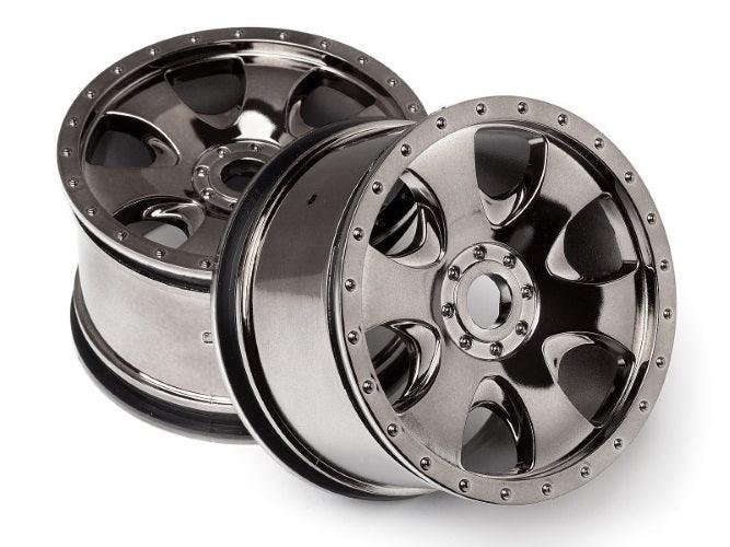 Hpi 105801 Warlock Wheel Black Chrome (83x56mm/2pieces) Savage X Savage XL - PowerHobby