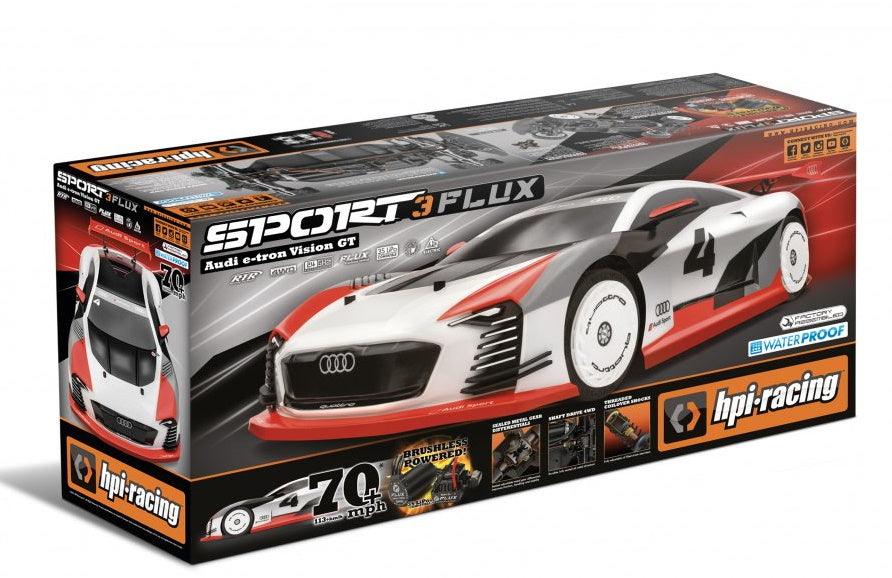 HPI 160202 RS4 Sport 3 Flux Audi E-Tron Vision GT 1/10 Scale Brushless RTR w Radio - PowerHobby