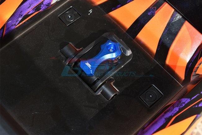 GPM ALUMINUM BODY SHELL LOCK TRAXXAS E-REVO 2.0 VXL / RUSTLER 4X4 / MAXX BLACK - PowerHobby