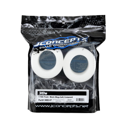 J Concepts 308207 3Ds-Black Compound-Fits 2.2 Truck Wheel Tires - PowerHobby