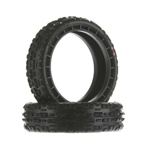 JConcepts 3137-010 Swaggers Slim Front Pink Medium Soft Indoor Tire Set (2) - PowerHobby