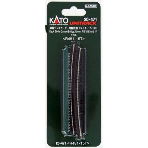 Kato N Scale Curved Deck-Girder Bridge Set (20-824) – 4 Pieces Of Single-Track Track