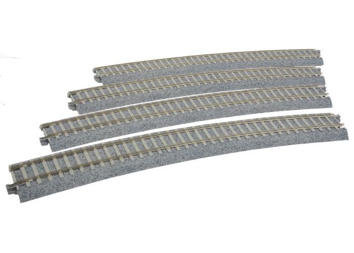 Kato 2-241 HO Scale Superelevated Curve Track w/ Concrete Ties Set (4) - PowerHobby