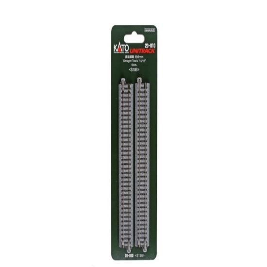 Kato 20-010 N Scale Unitrack Straight Track 186mm 7 5/16" (4 pcs) S186 - PowerHobby