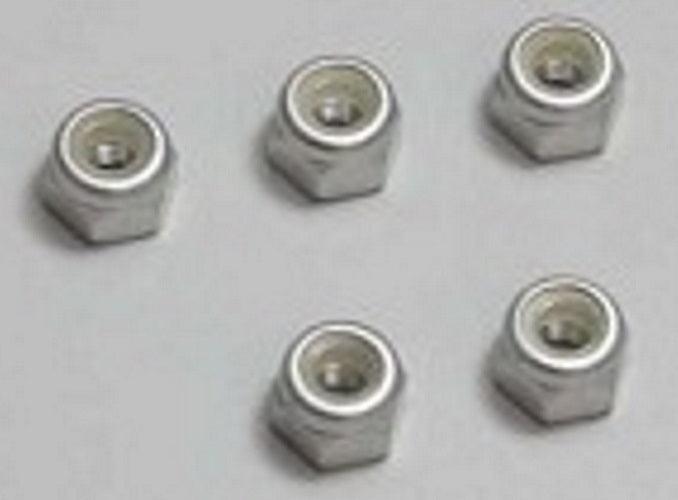 Kyosho 1-N3043NA-S Nut (M3x4.3) Nylon Silver (5) - PowerHobby