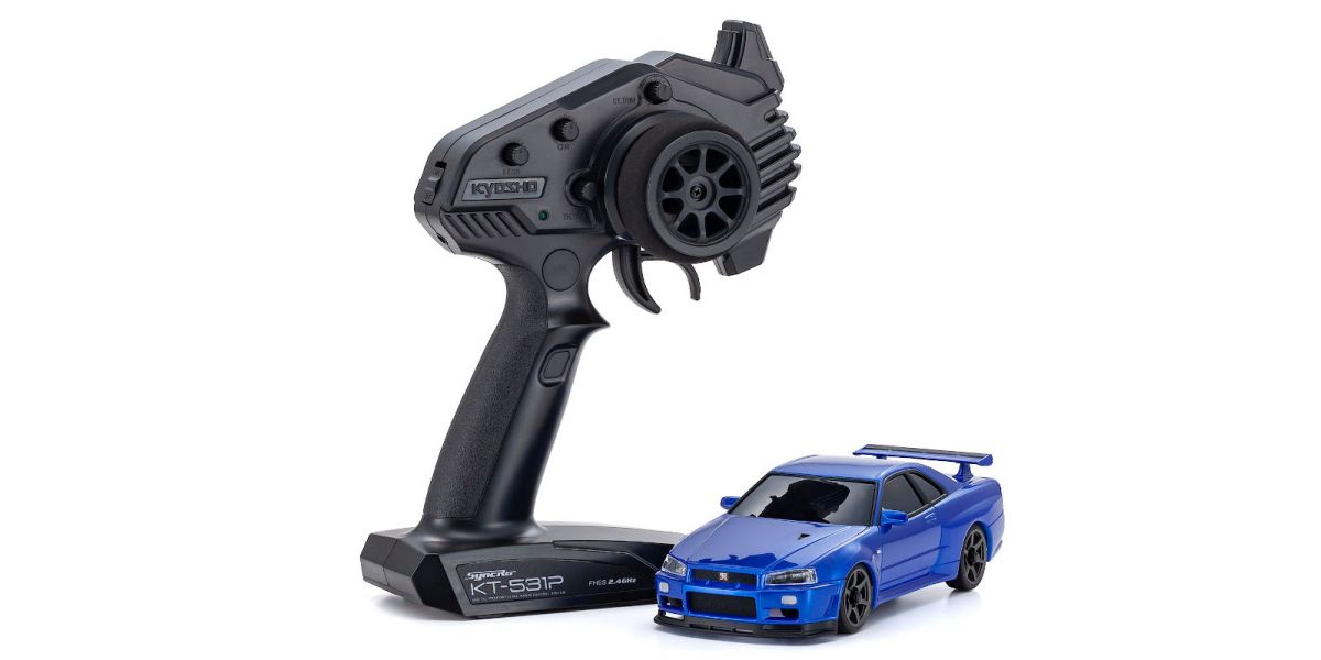 Kyosho MINI-Z AWD NISSAN SKYLINE GT-R R34 V.specⅡNür Metallic Blue - PowerHobby