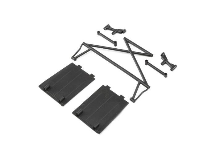 Losi LOS230029 Rear Tower Suspension X-Bar / Mud Guard Set Rock Rey - PowerHobby