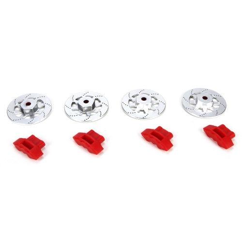 Losi LOS232067 Wheel Hex Brake Rotor & Caliper FR RR Set V100 - PowerHobby