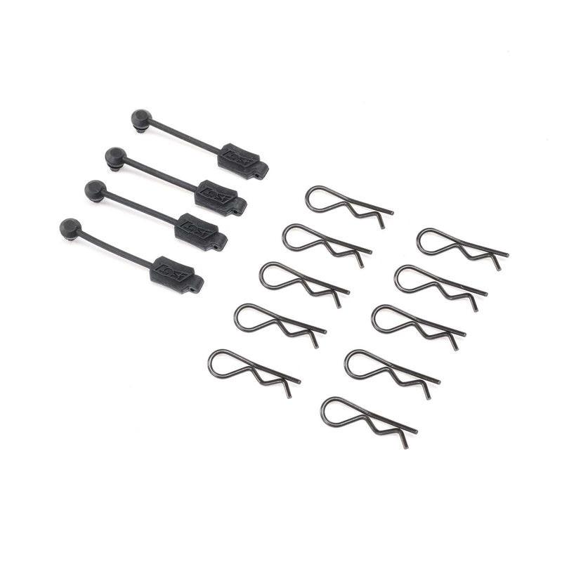 Losi LOS266000 Body Clip (10) & Leash (4): Promoto-MX - PowerHobby