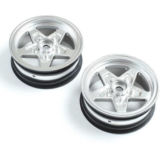 Losi Racing LOS43047 Front Wheel Satin Chrome (2) 22S Drag - PowerHobby