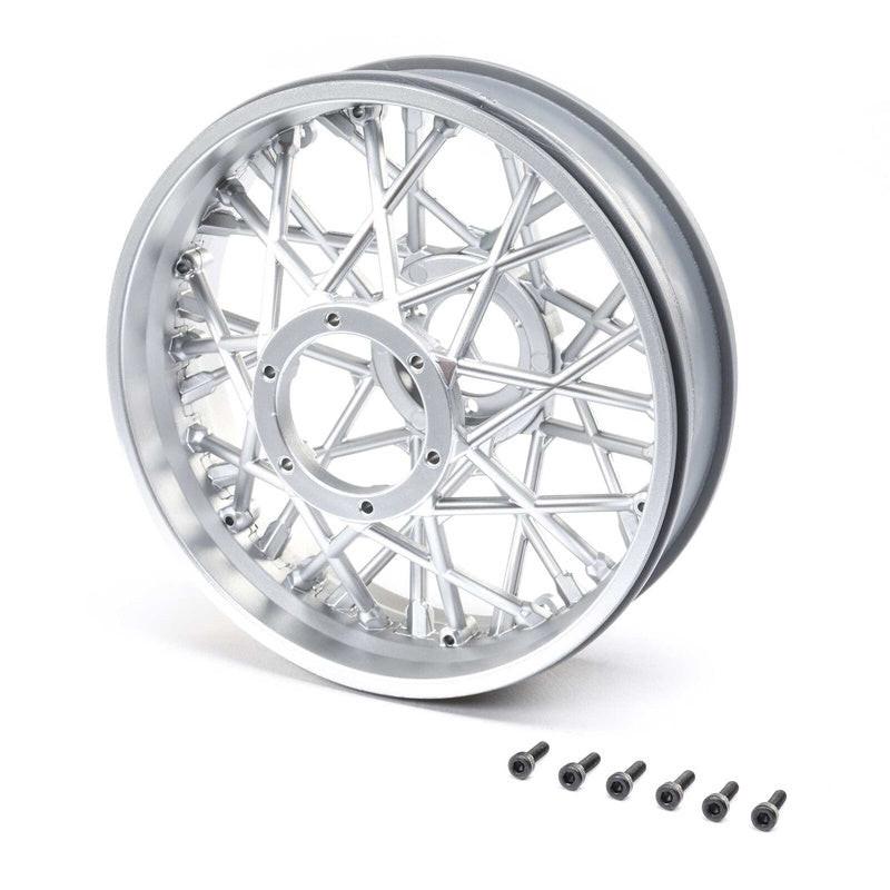 Losi LOS46003 Rear Wheel Set, Satin Chrome: Promoto-MX - PowerHobby