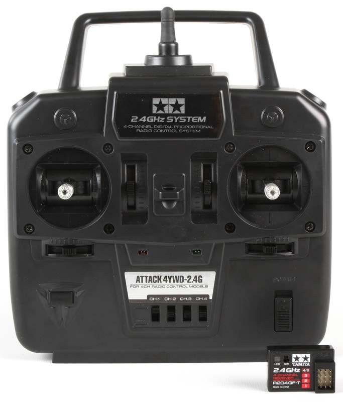 Tamiya 7255252 Attack 2.4 GHZ Radio System 4-Channel 4CH 1/16 Tanks 1/14 Trucks - PowerHobby