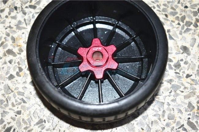 GPM ALUMINUM WHEEL HEX (+6MM) + WHEEL LOCK Arrma Limitless RED - PowerHobby