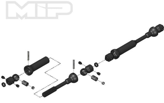 MIP 18120 X-Duty Center Drive Kit 110mm x 135mm /5mm Hubs Axial SCX10 Deadbolt - PowerHobby