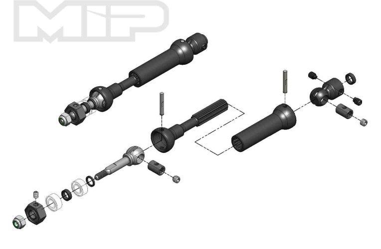 MIP 18140 X-Duty CVD Drive Kit Rear 87mm to 112mm Traxxas Slash Rally Stampede - PowerHobby