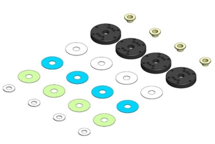 MIP 19030 Bypass1 Pistons 6-Hole Set 16mm TLR 1/8th Scale Vehicles - PowerHobby