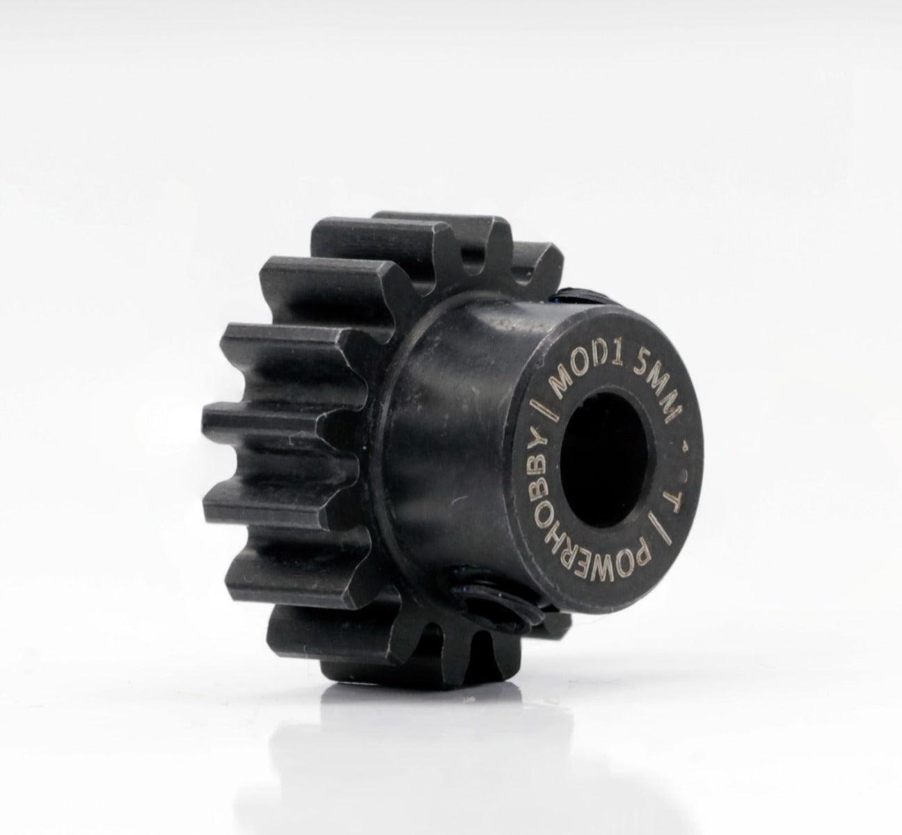 Powerhobby Hardened Steel 15T Mod1 5mm Pinion Gear Mod 1 Speed Run / Drag Racing - PowerHobby