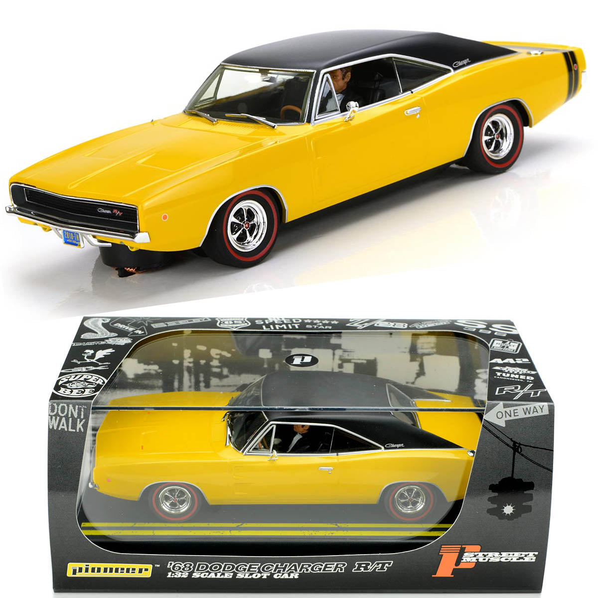 Pioneer 1968 Dodge Charger Hemi 426 P160 1/32 slot Car for