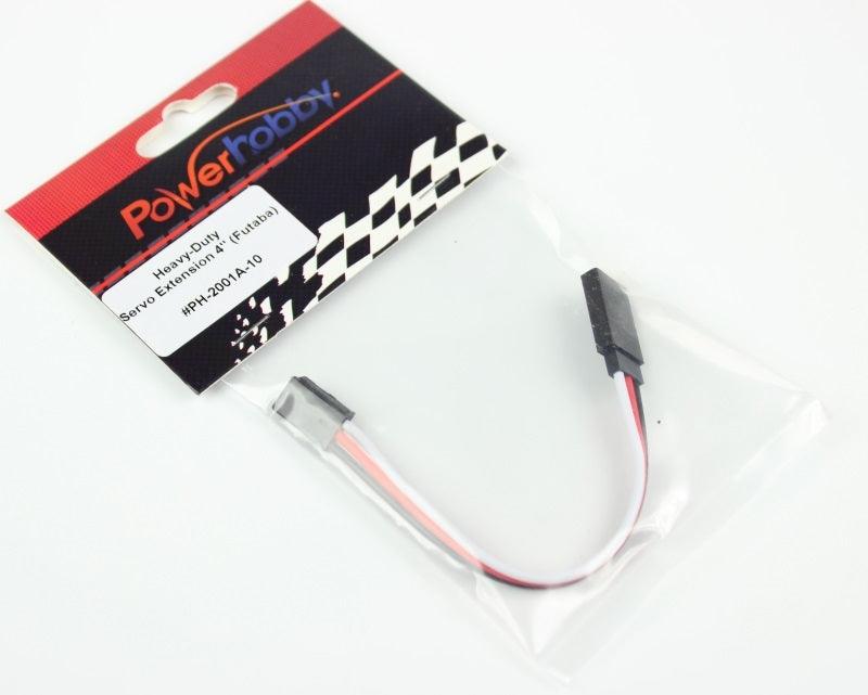 Powerhobby 4" Heavy Duty Servo Extension Wire Futaba Connector J 20AWG - PowerHobby