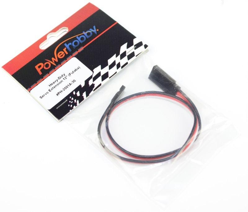Powerhobby 12" Heavy Duty Servo Extension Wire Futaba Connector J 20AWG - PowerHobby