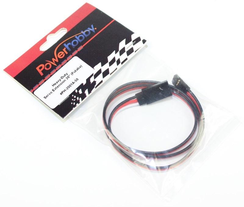 Powerhobby 20" Heavy Duty Servo Extension Wire Futaba Connector J 20AWG - PowerHobby