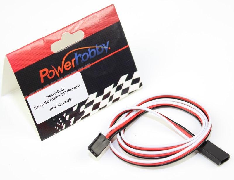 Powerhobby 24" Heavy Duty Servo Extension Wire Futaba Connector J 20AWG - PowerHobby