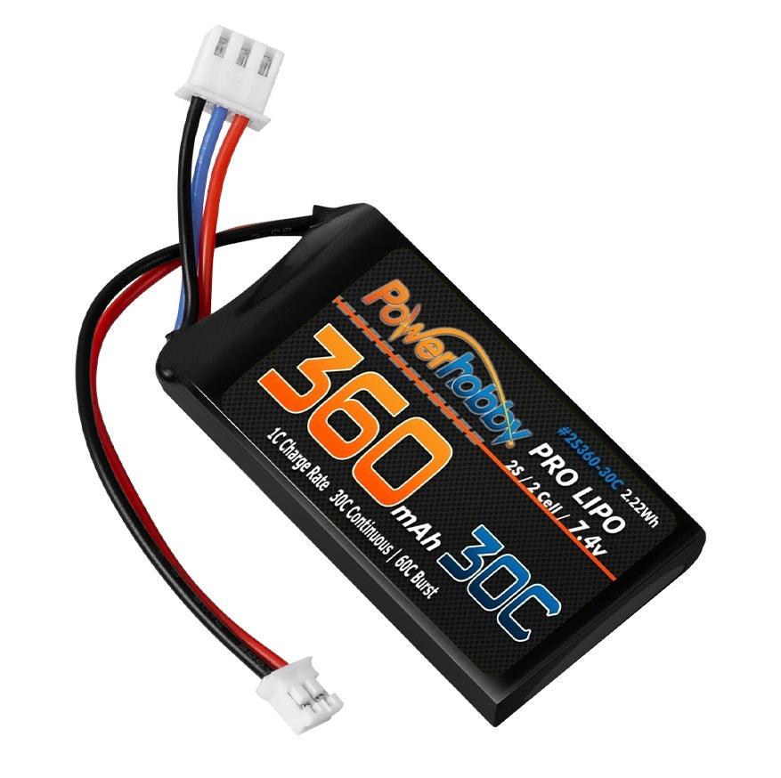 Powerhobby 2s 360mah 30C UPGRADE Lipo Battery : Axial SCX24 - PowerHobby