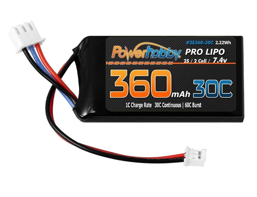 Powerhobby 2s 360mah 30C UPGRADE Lipo Battery : Axial SCX24 - PowerHobby