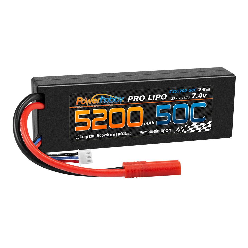 Powerhobby 2S 7.2V 5200mah 50C Lipo Battery w REDCAT 4.0mm Plug - PowerHobby