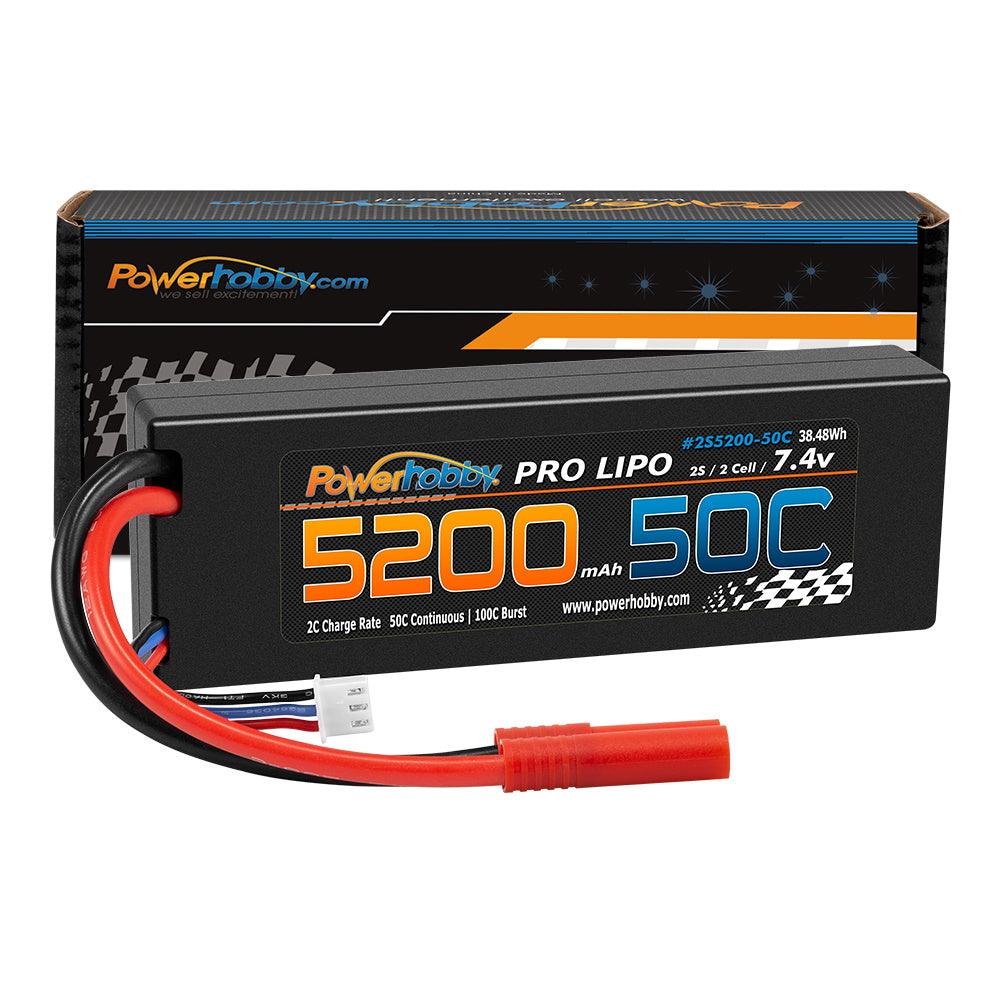 Powerhobby 2S 7.2V 5200mah 50C Lipo Battery w REDCAT 4.0mm Plug - PowerHobby