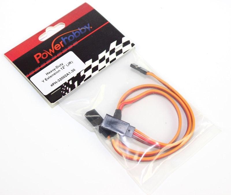 Powerhobby 12" Heavy Duty Y Servo Extension / Harness JR / Spektrum Connector - PowerHobby