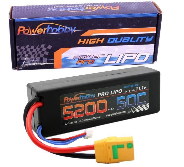 Powerhobby 3S 11.1V 5200mAh 50C Lipo Battery w XT90 Plug 3-Cell Hard Case - PowerHobby