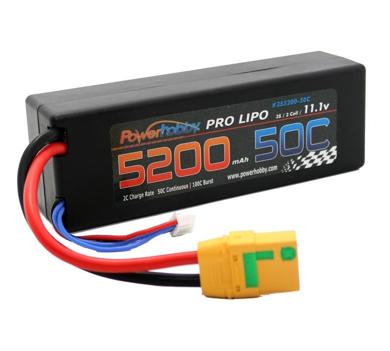 Powerhobby 3S 11.1V 5200mAh 50C Lipo Battery w XT90 Plug 3-Cell Hard Case - PowerHobby