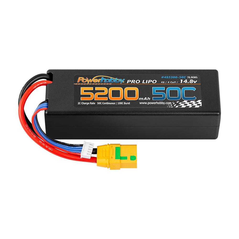 Powerhobby 4s 14.8v 5200mah 50c Lipo Battery w XT90 Plug Hard Case LCG - PowerHobby