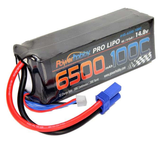 Powerhobby 4S 14.8V 6500mAh 100C Lipo Battery w EC5 Plug Soft Case 4-Cell - PowerHobby
