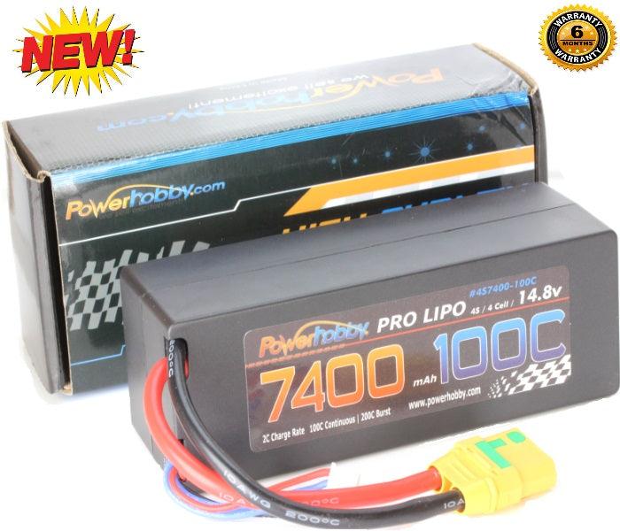 PowerHobby 4S 14.8V 7400mAh 100C-200C Lipo Battery XT90 Plug 4