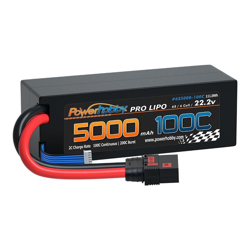 Powerhobby 6s 22.2v 5000mah 100c Lipo Battery w QS8 Plug Hard Case 6-Cell 8AWG - PowerHobby