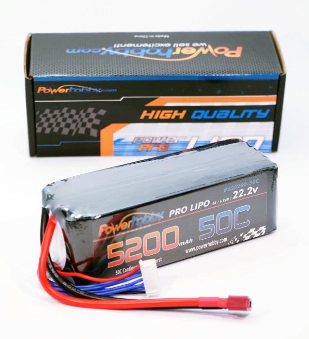 Powerhobby 6S 22.2V 5200mAh 50C Lipo Battery w Deans Plug 6-cell - PowerHobby