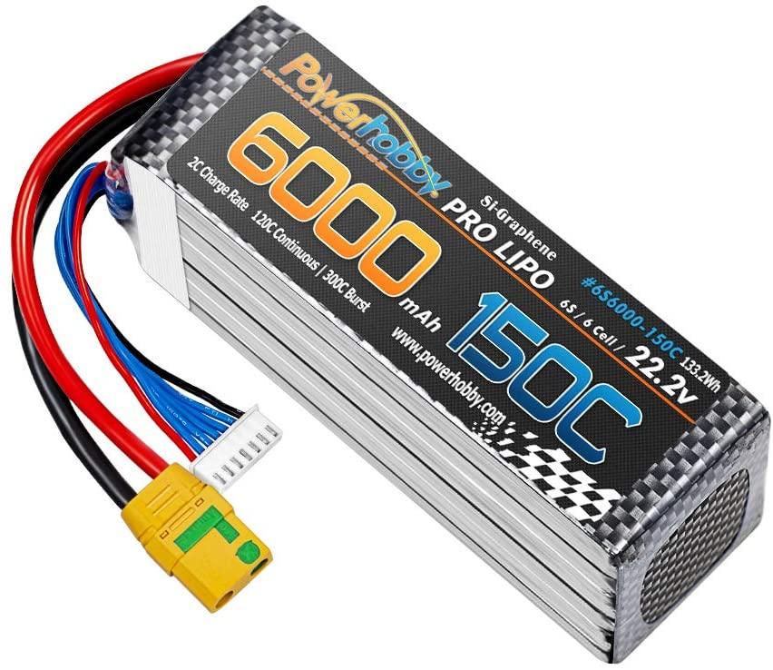 Powerhobby XTREME 6s 22.2V 6000mah 150C-300C Lipo Battery With XT90 Plug 6-Cell - PowerHobby
